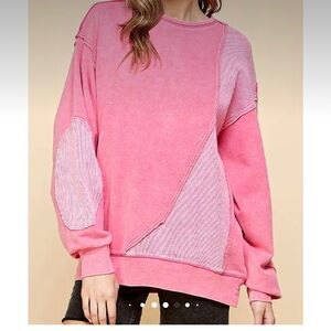 Boutique brand new pink thermal patch tunic